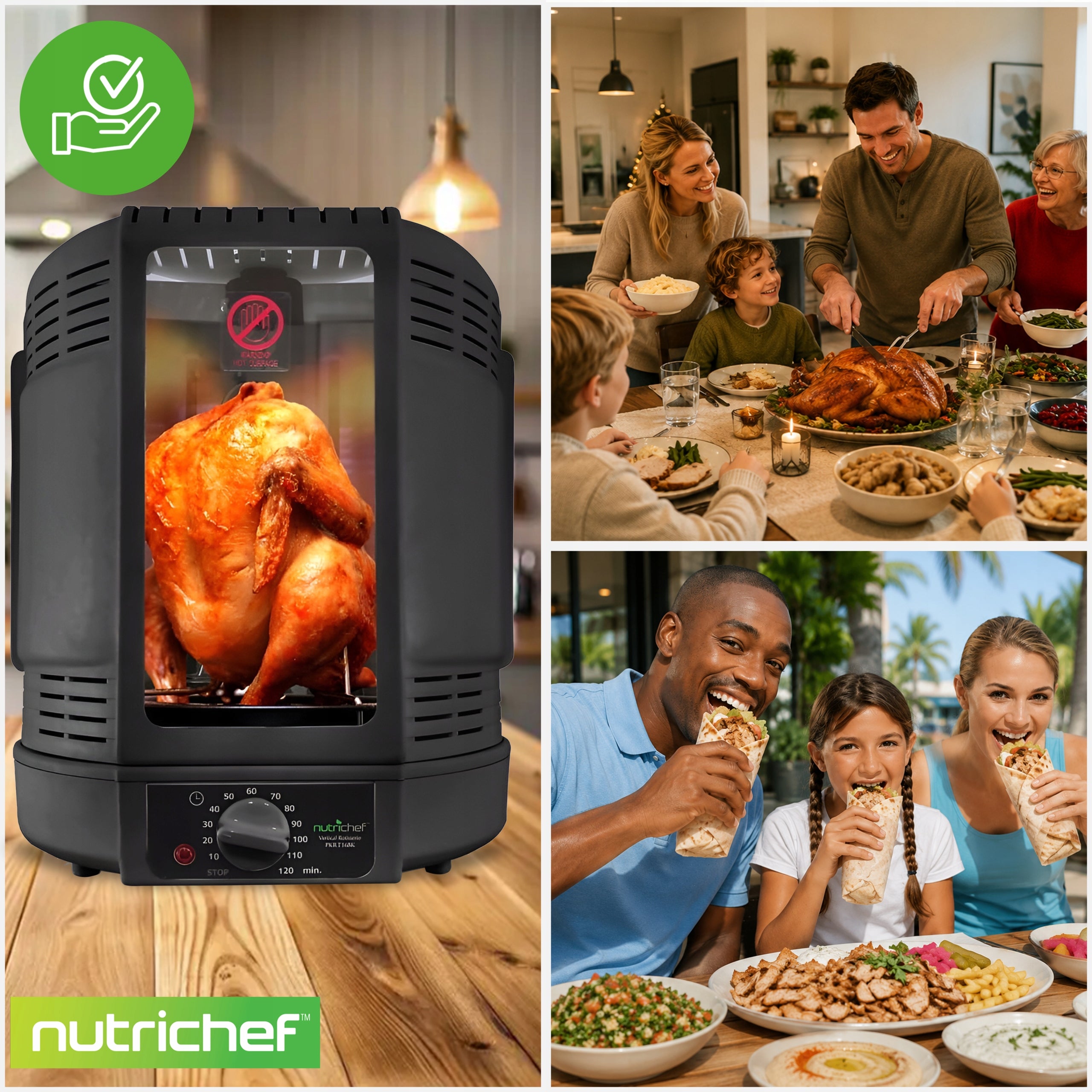 GRILL TRADITIONAL VERTICAL TOASTER KEBAB CHICKEN MULTIGRILL NUTRICHEF Packaging status original
