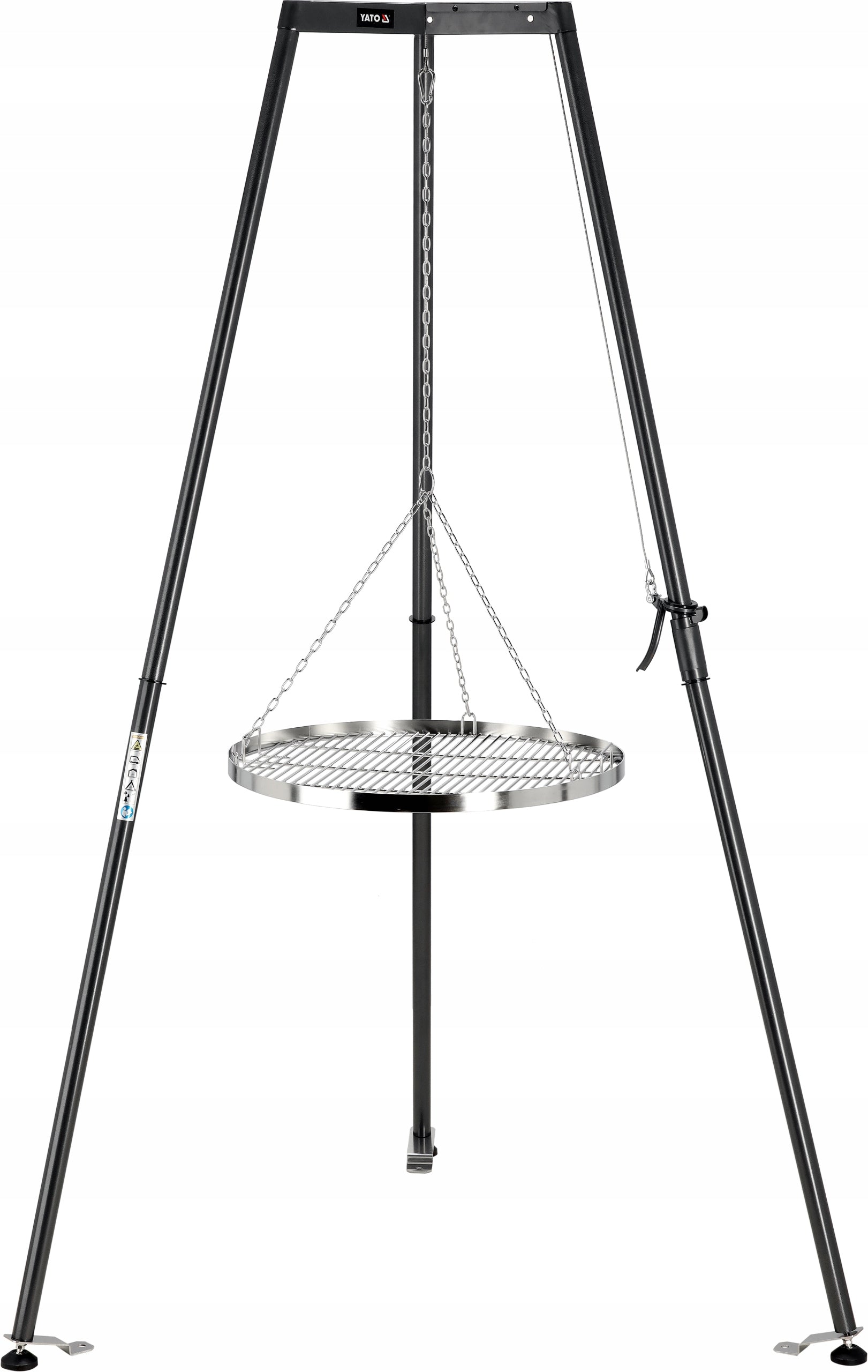 GRILL TRIPOD GARDEN GRATE STAINLESS STEEL HEARTH HANGING 66 CM LUND Manufacturer code YATOYG-20330