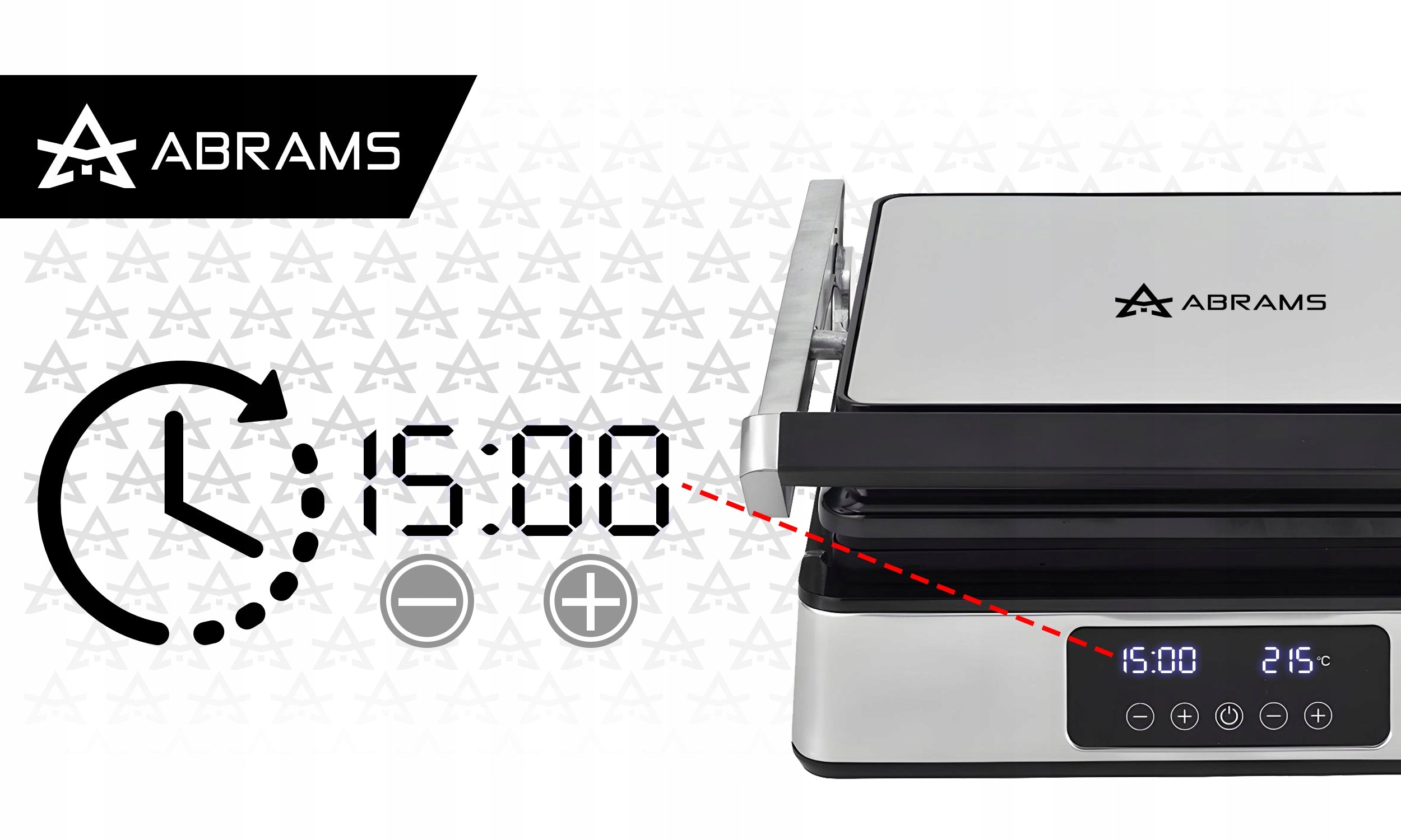 GRILL WAFFLE MAKER ELECTRIC TOASTER PANINI + WAFFLES LARGE POWER 2200W Brand Abrams