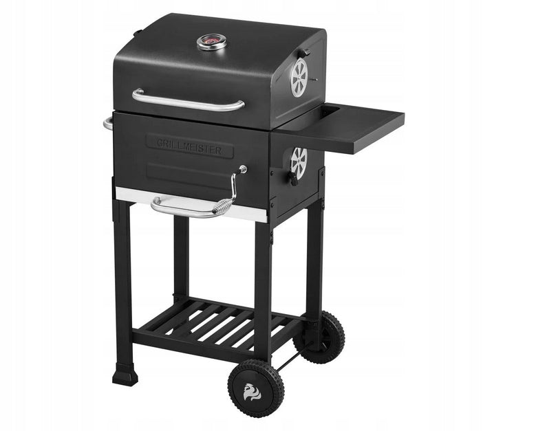 GRILLMEISTER KANSAS Garden Charcoal Grill Large Grate Wheels Shelf Thermometer Manufacturer code 467539_2404