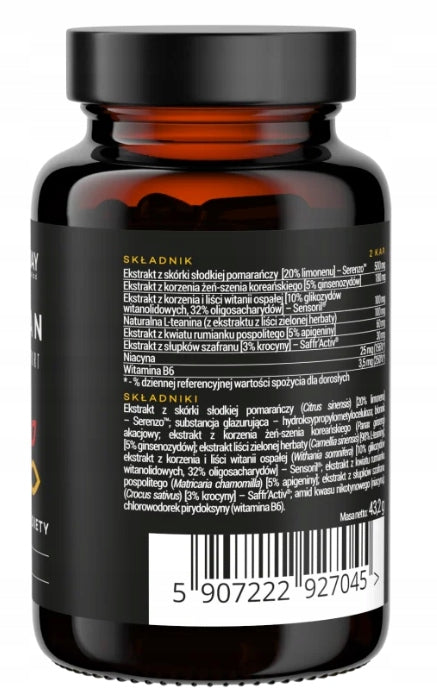 GRINDAY - RELAN | STRESS | CONCENTRATION | ENERGY | CALMING | 60 kaps. Packaging status original