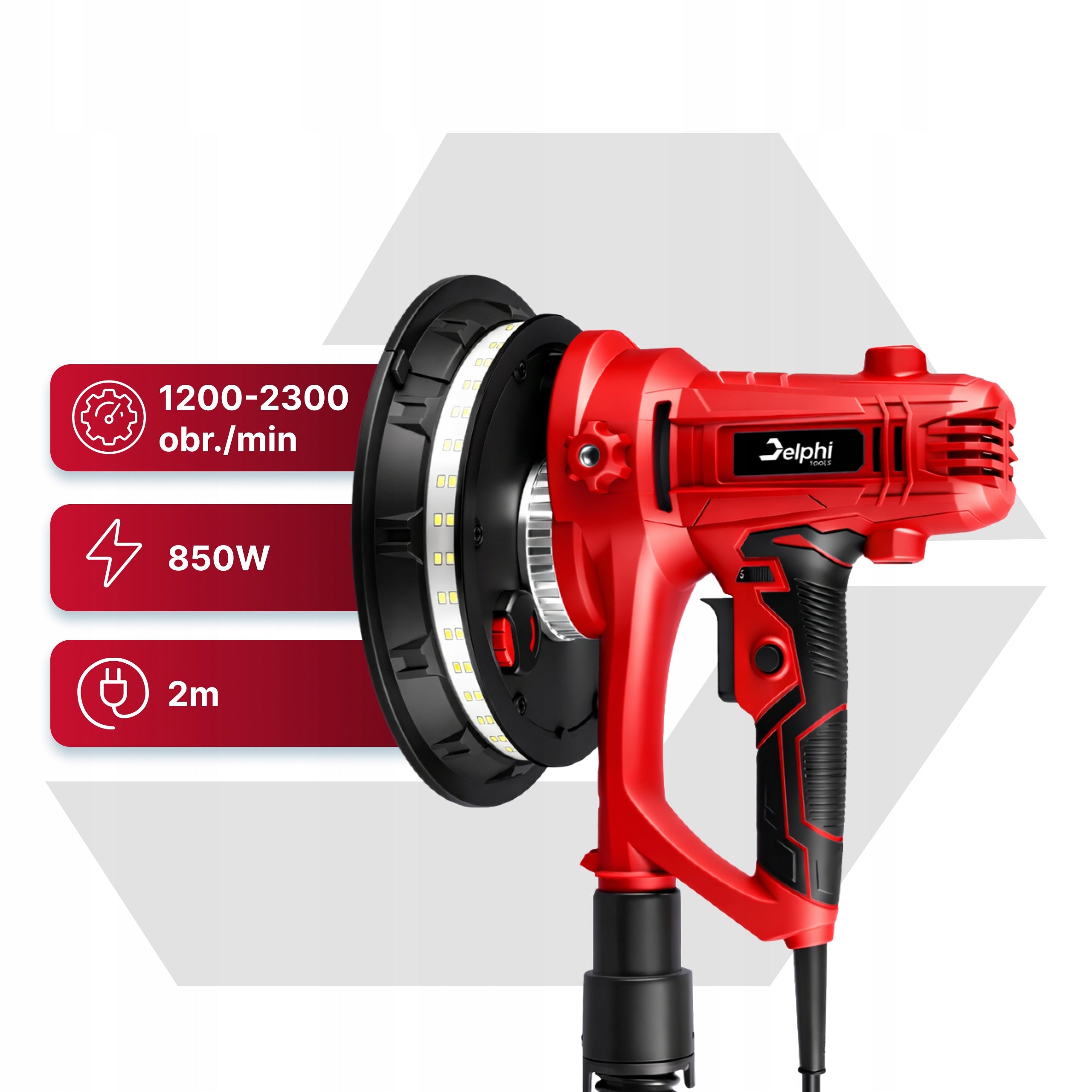 GRINDER 180 mm FOR GRINDING PLASTER OF LED WALLS + 15 PAPERS Packaging status original