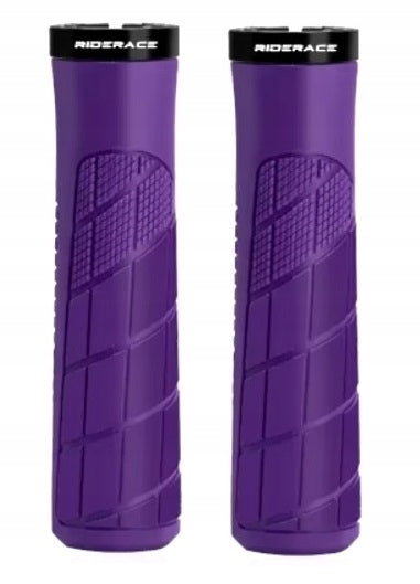 GRIPS RUBBER BICYCLE GRIPS WITH FIXING RING PURPLE Color pink