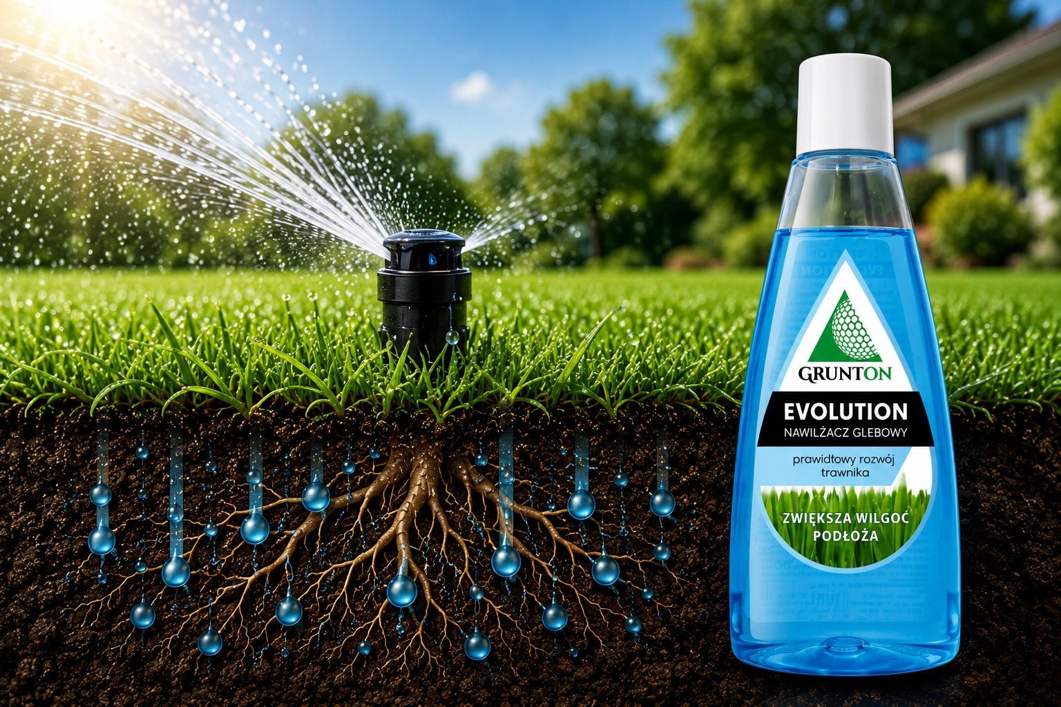 GRUNTON Evolution Liquid Concentrate Lawn Grass Humidifier 200ml 2 ary Purpose for lawns