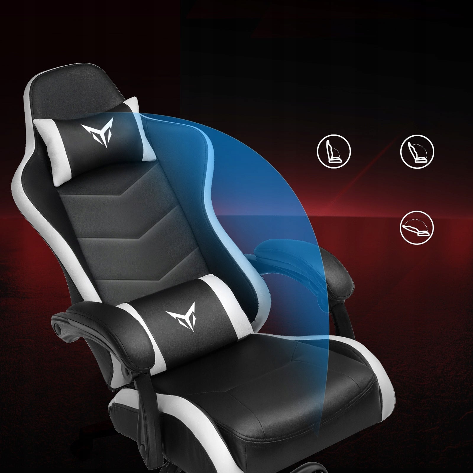 GTPLAYER Fotel Gamingowy, Ergonomiczny Fotel Biurowy, Biały Packaging status original