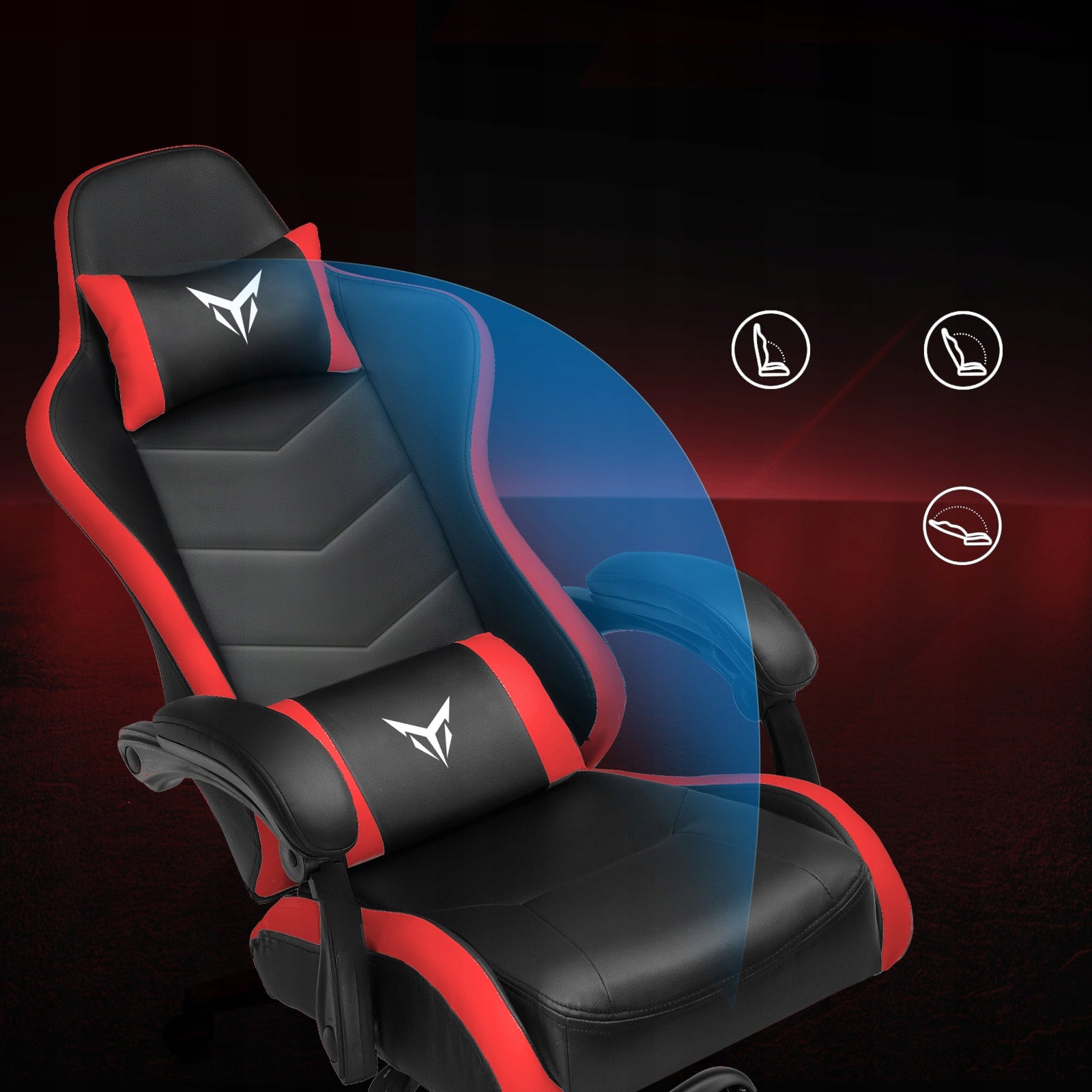 GTPLAYER Fotel Gamingowy, Ergonomiczny Fotel Biurowy, Czerwony Brand no brand
