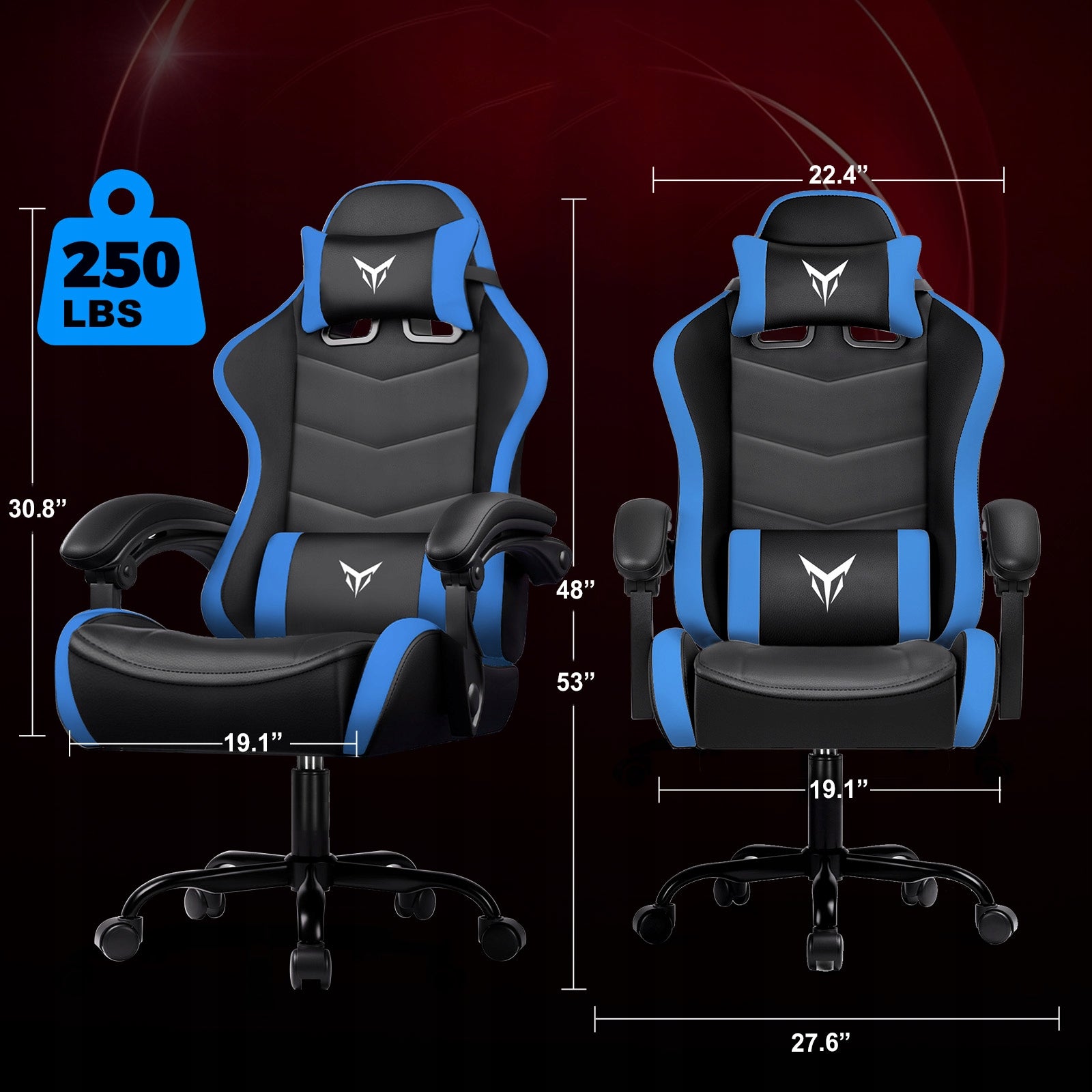 GTPLAYER Fotel Gamingowy, Ergonomiczny Fotel Biurowy, Niebieski Packaging status original