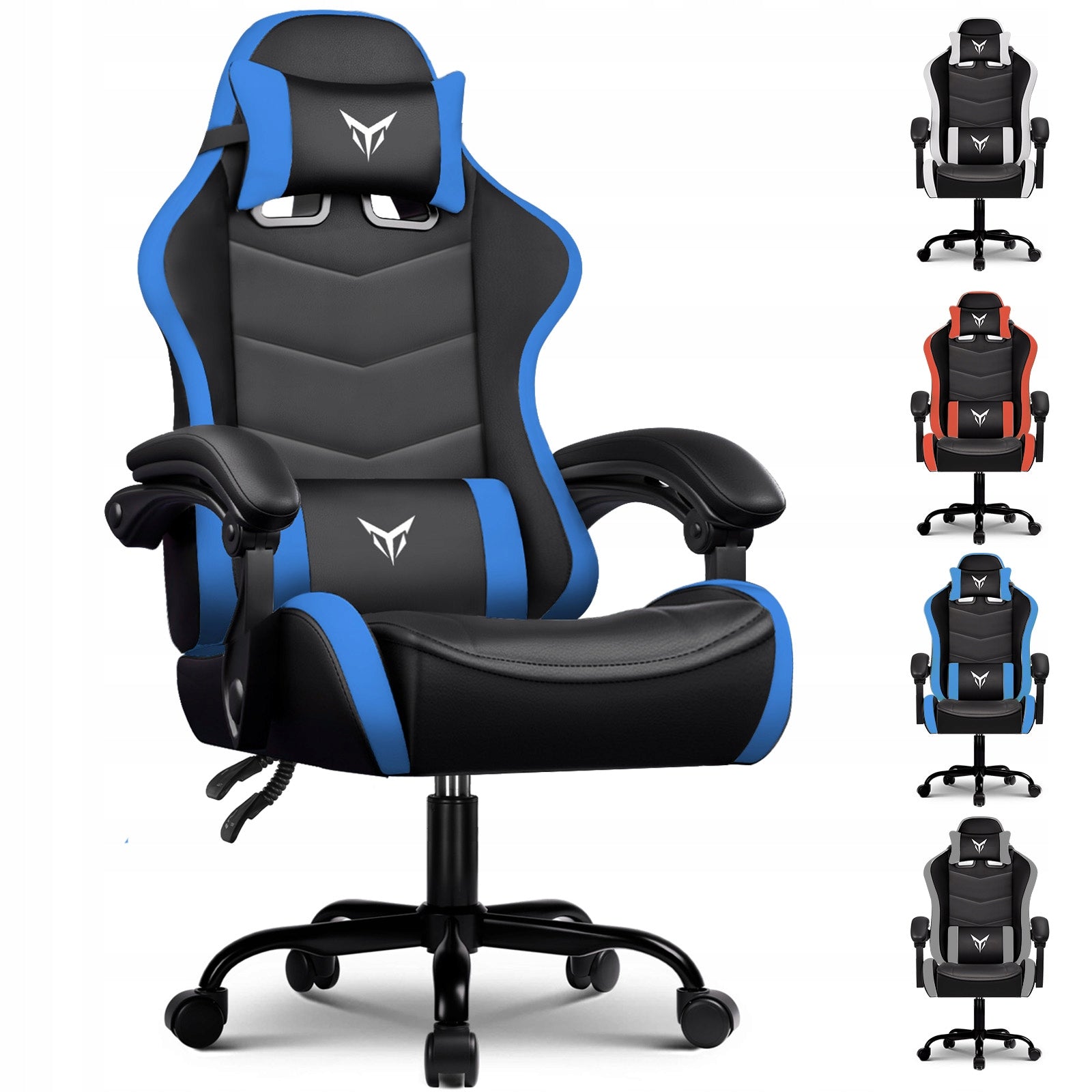 GTPLAYER Fotel Gamingowy, Ergonomiczny Fotel Biurowy, Niebieski