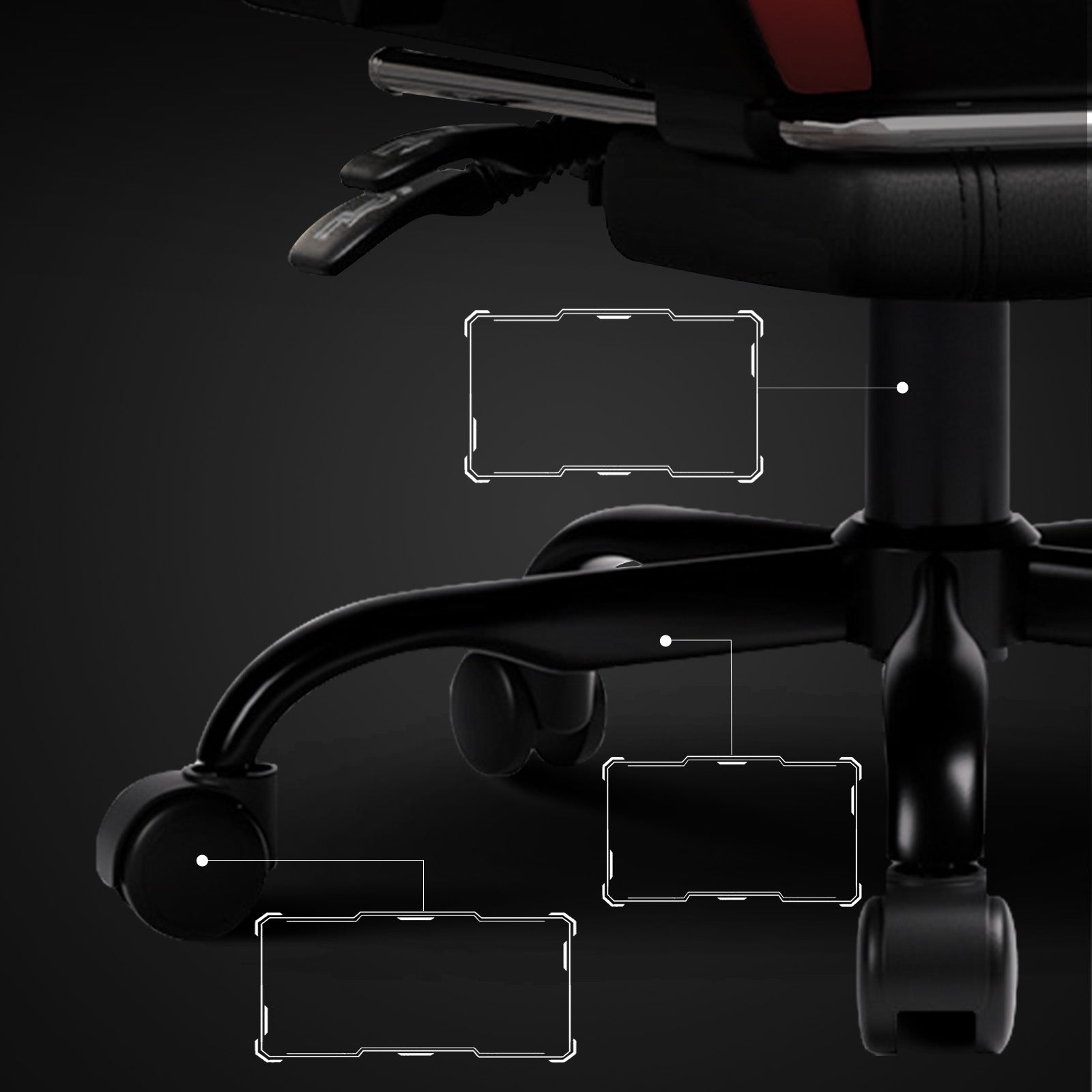 GTPLAYER Fotel Gamingowy z Podnóżkiem, Ergonomiczny Fotel Biurowy Czerwony Furniture height 135 cm