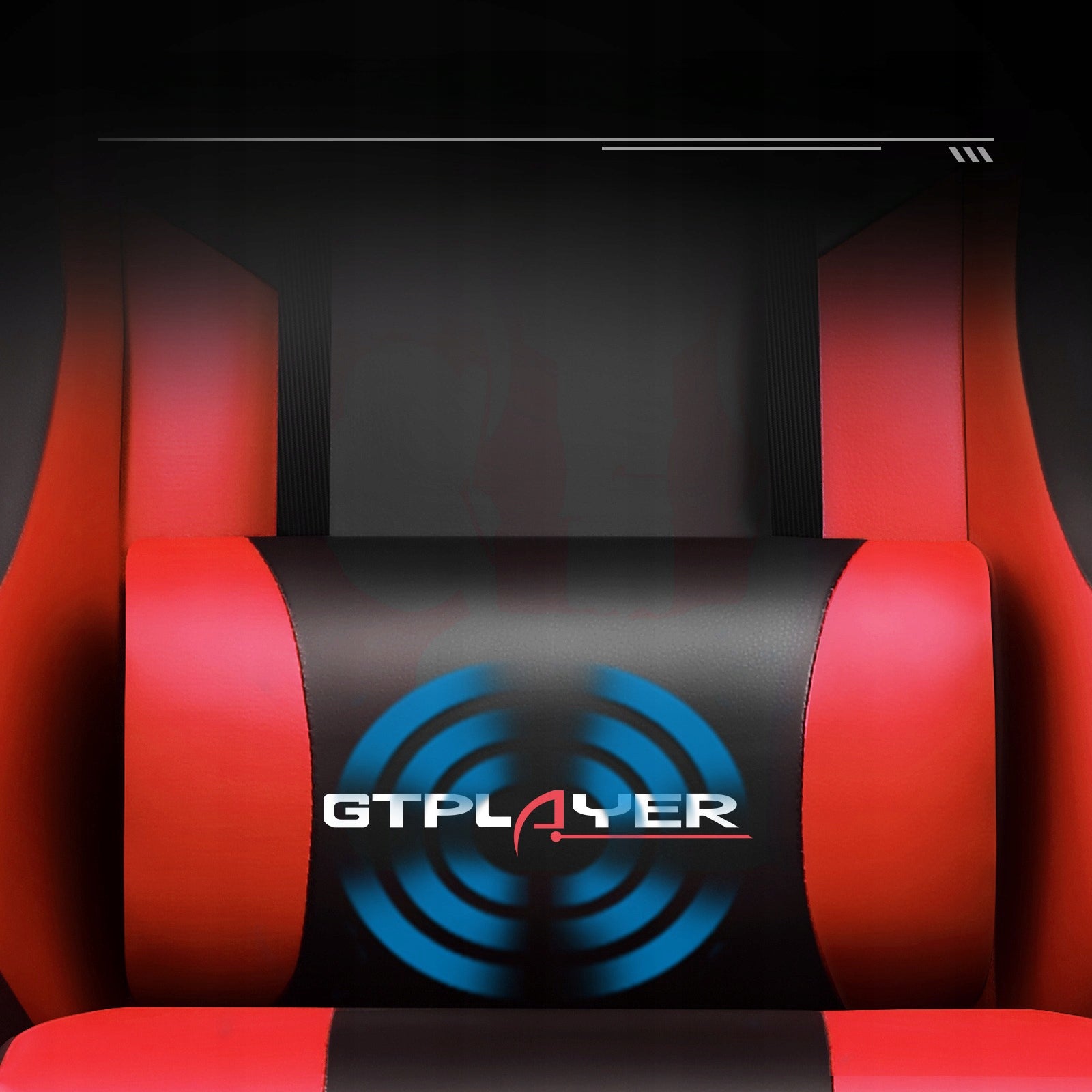 GTPLAYER Gaming chair with footrest and lumbar massage cushion Furniture height 135 cm