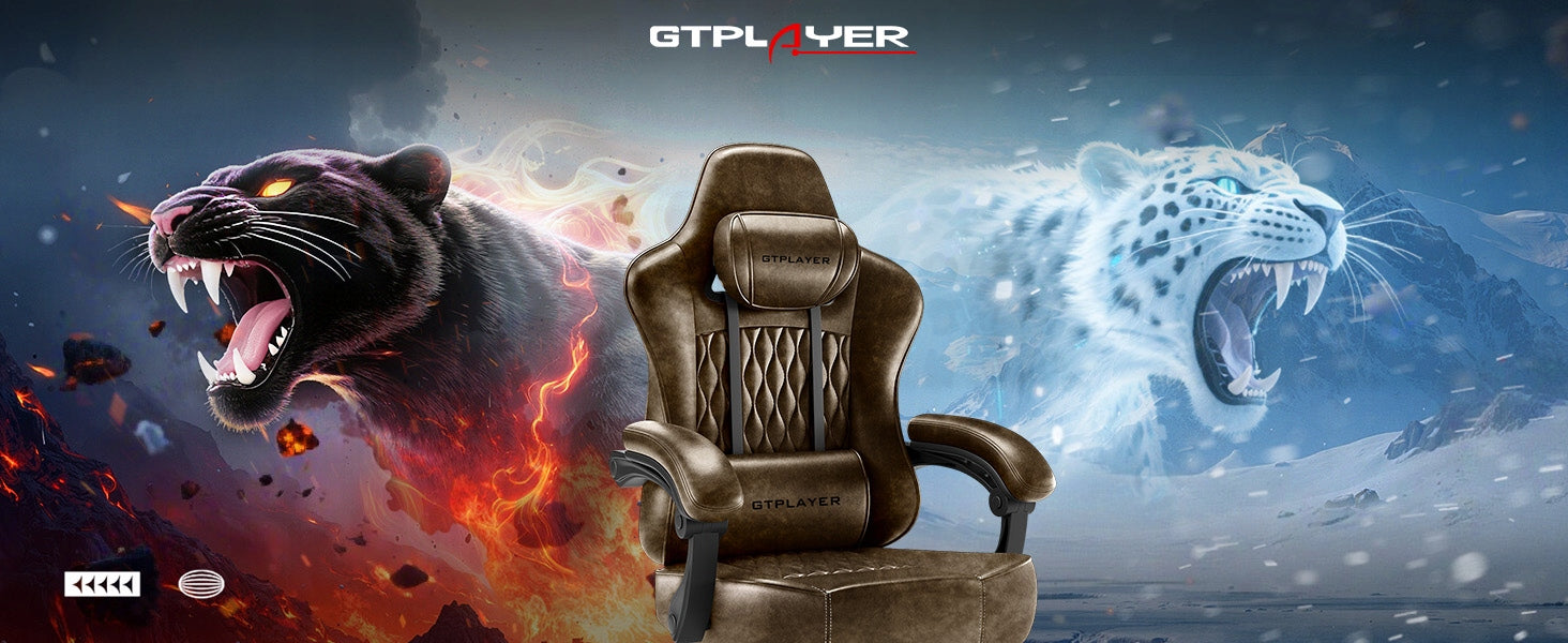 GTPLAYER Krzesło gamingowe, ergonomiczne krzesło biurowe Furniture depth 47 cm
