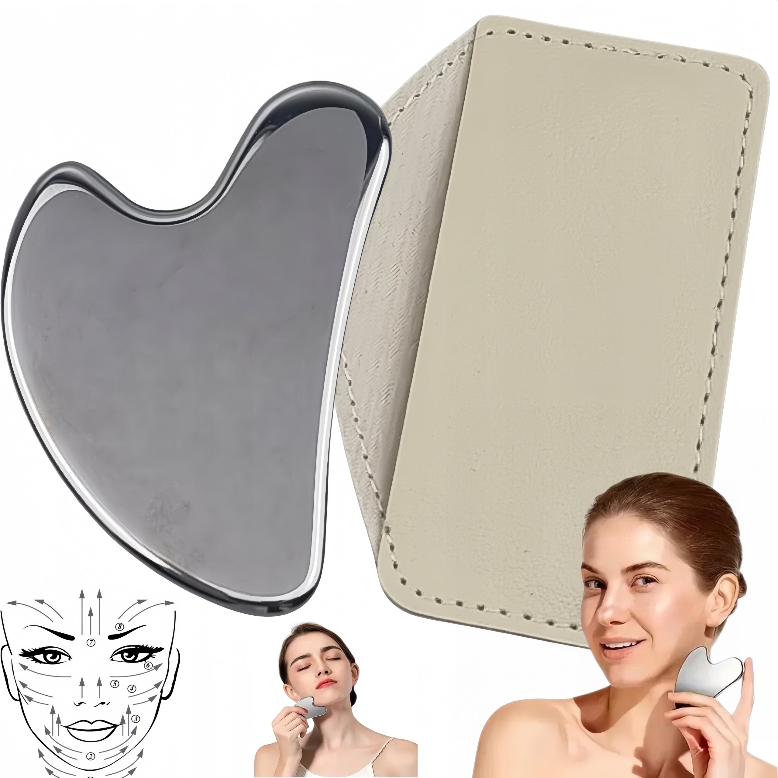 GUA SHA FACE MASSAGER MASSAGE PLATE METAL SURGICAL STEEL Quality