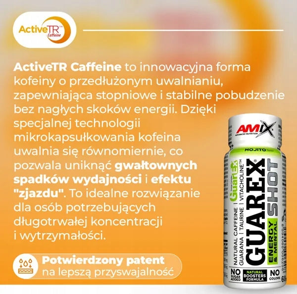 GUARANA SHOT LIQUID - Stimulation, concentration, energy Amix Guarex SHOT Packaging status original