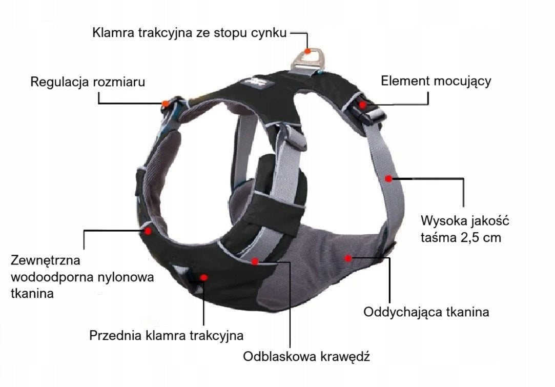 GUARD DOG HARNESS PRESSURE-FREE ADJUSTABLE REFLECTIVE VEST r XL Packaging status original