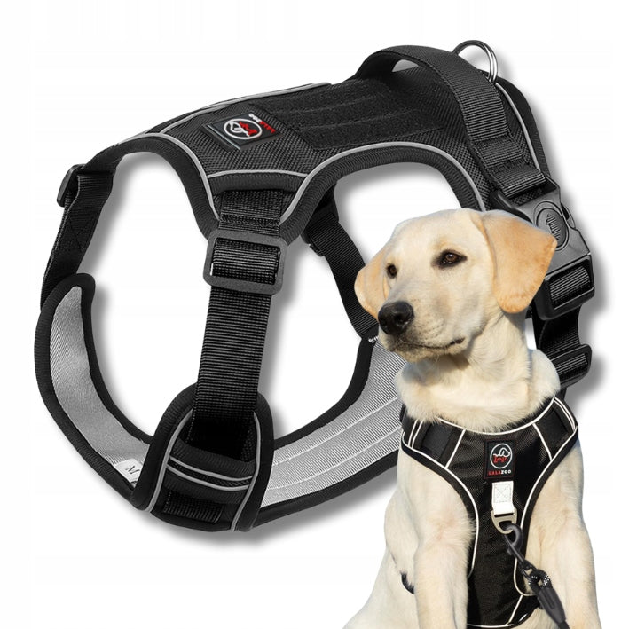 GUARD PRESSURE-FREE HARNESS for dogs BOSTON, reflective S BLACK
