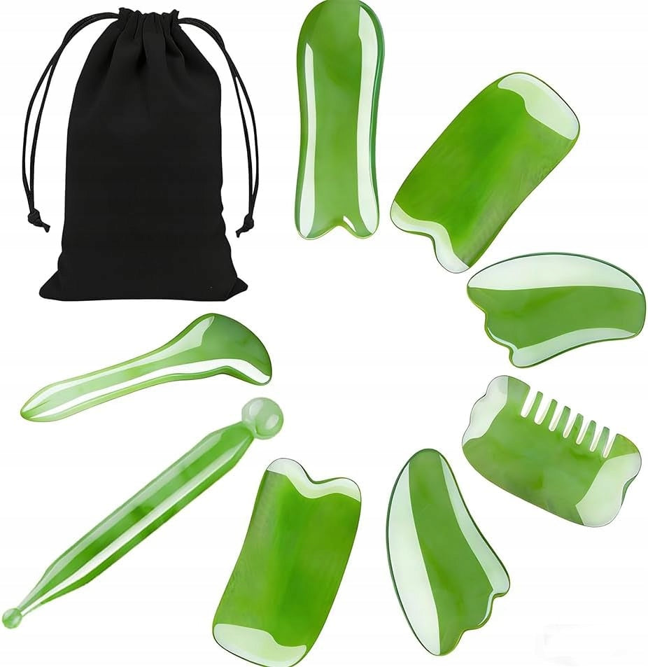 GUASHA STONE SET 7x FOR BACK FACE MASSAGE BODY MASSAGER RESIN