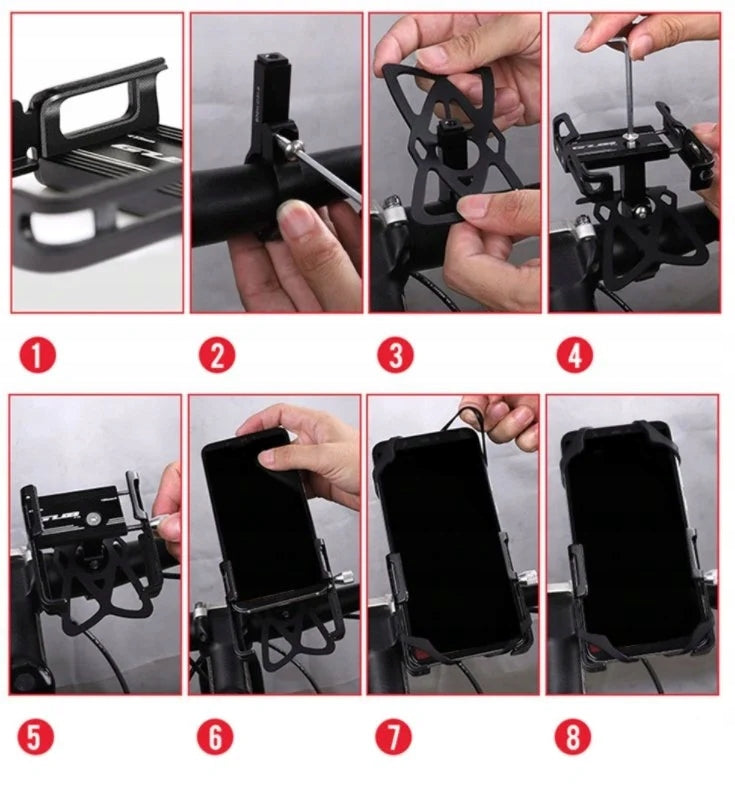 GUB P10 360° aluminium bicycle holder for 55 – 100mm (ZR67) Model ZR67
