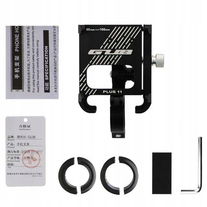 GUB PLUS 11 PHONE HOLDER FOR MOTORCYCLE BIKE ON HANDLEBAR ROTATION 360 For mobile