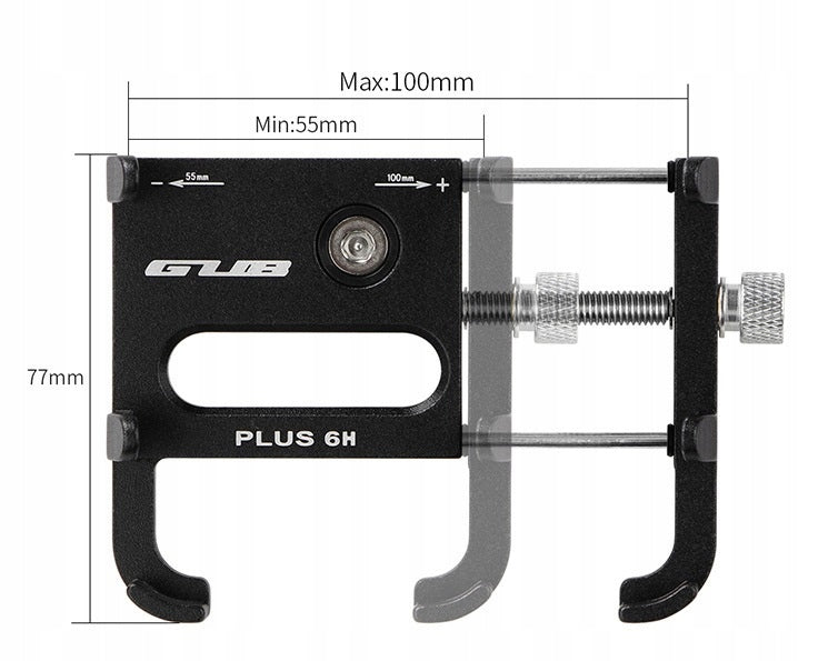 GUB PLUS 6 PHONE HOLDER FOR MOTORCYCLE BIKE ROTATION 360 FOR HANDLEBARS Manufacturer code PLUS6