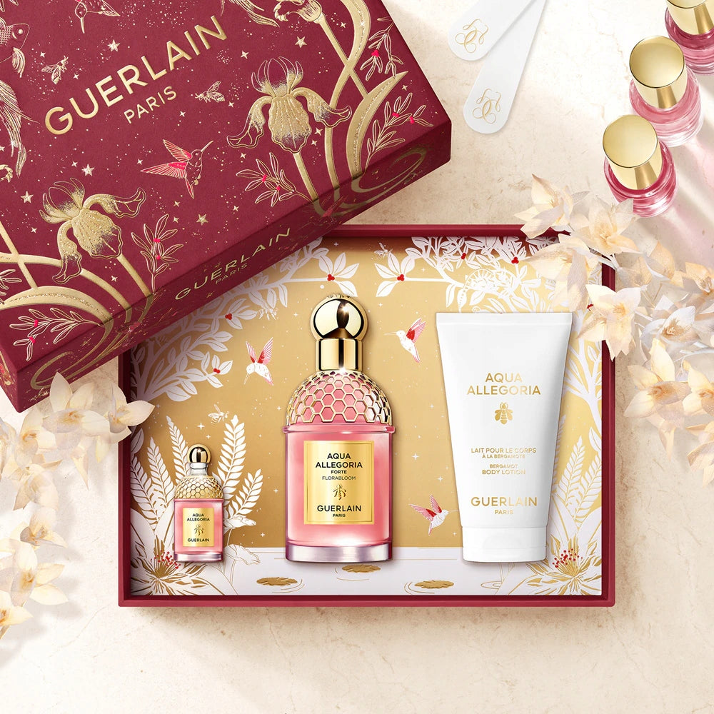 GUERLAIN Aqua Allegoria Florabloom FORTE SET 75ml EDP+7,5ml EDP+75ml BL Packaging status original