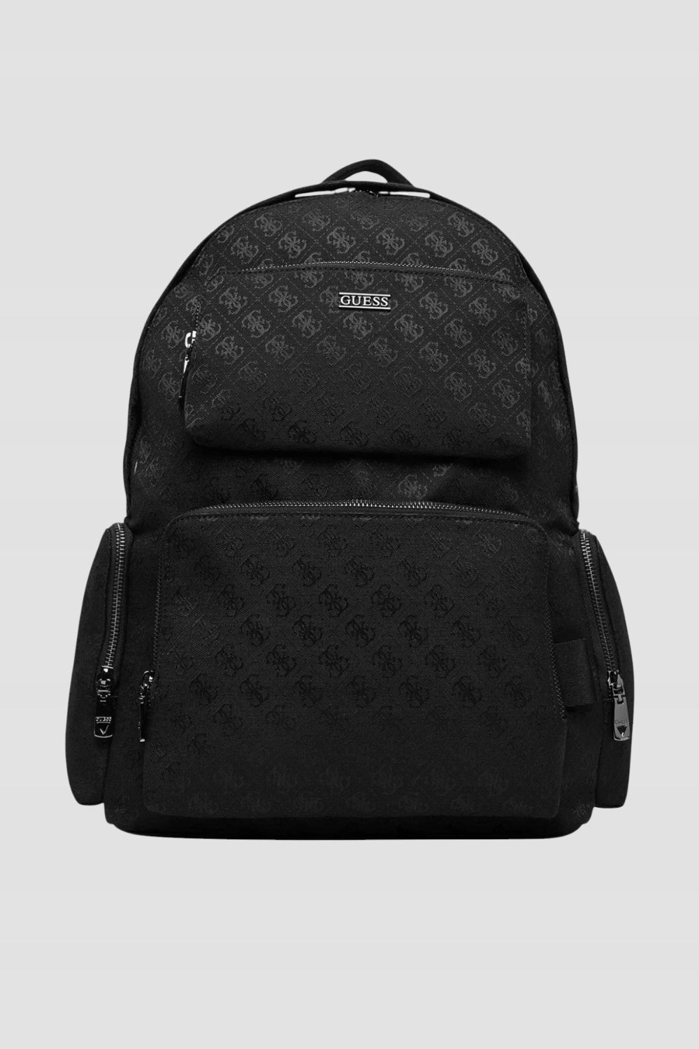 GUESS Black fabric backpack in monogram Brand Guess