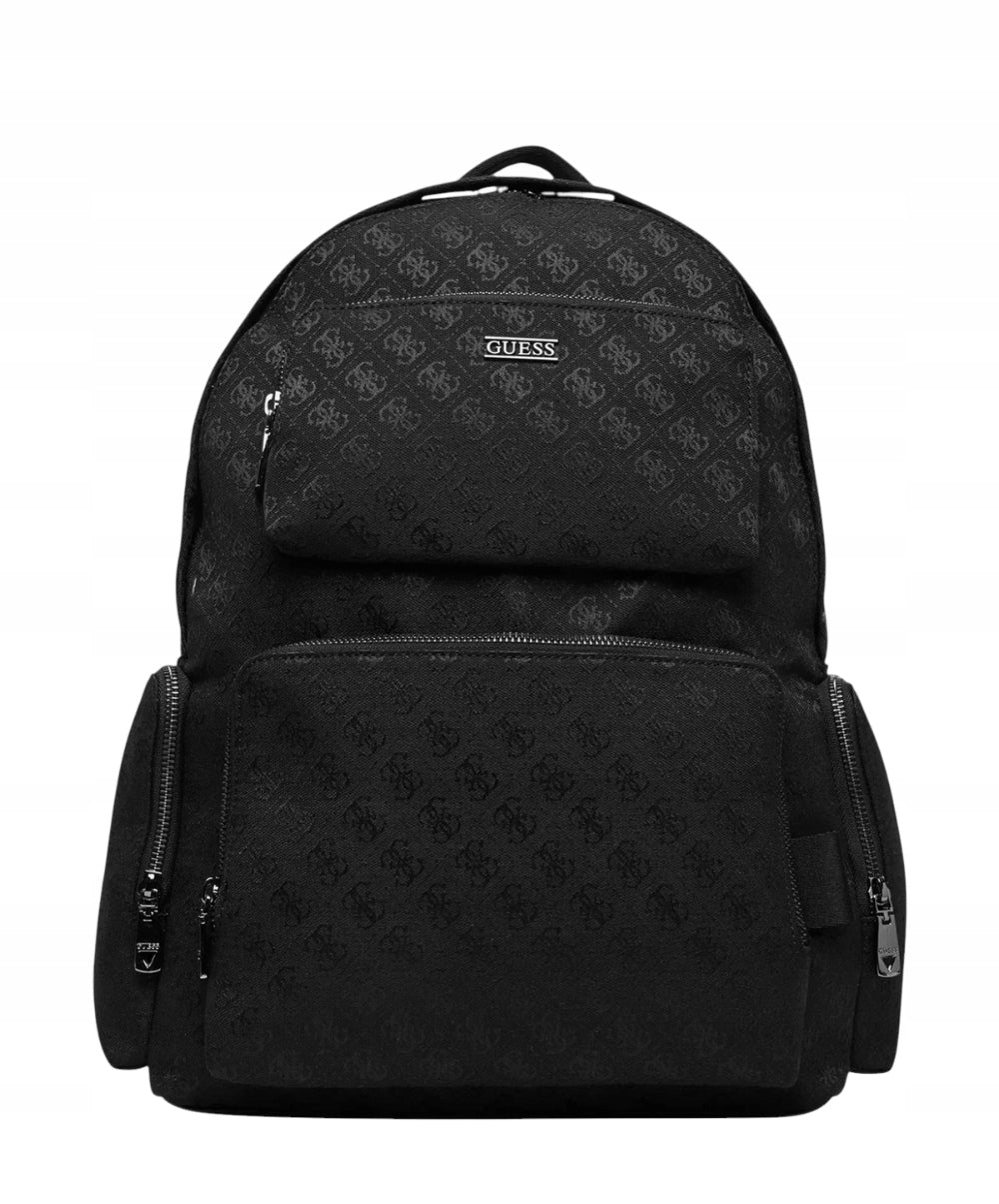 GUESS Black fabric backpack in monogram