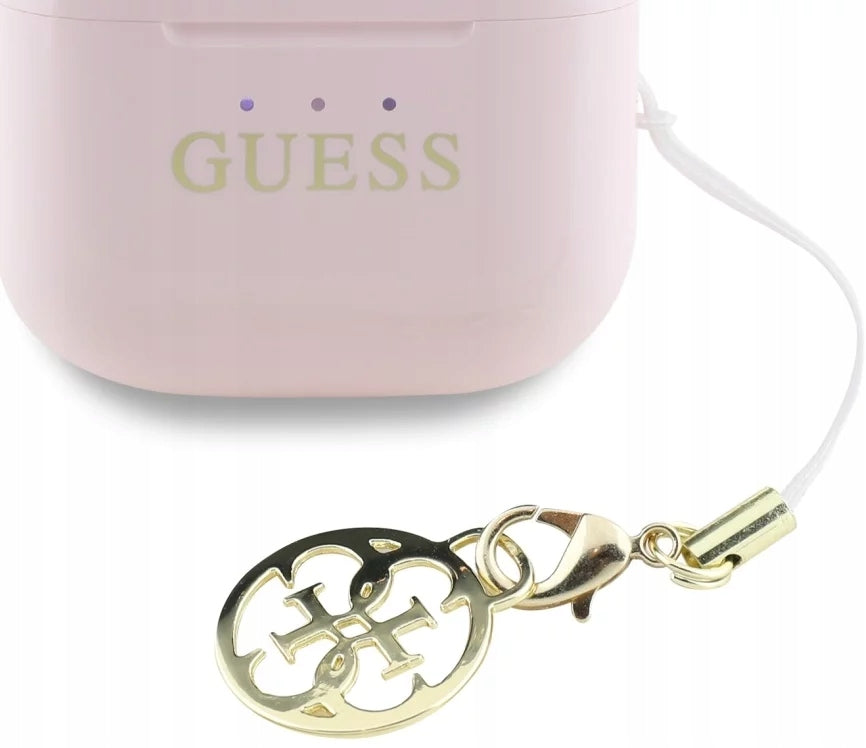 GUESS Glossy Effect Printed Classic Logo & Charm In-Ear Headphones Pink Model other