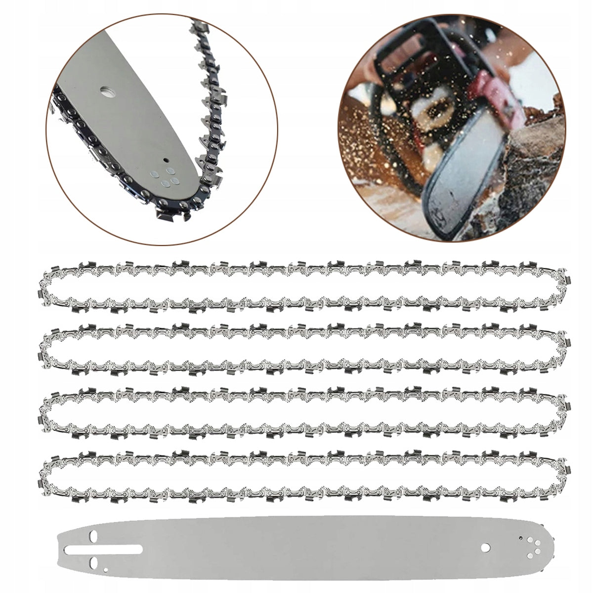 GUIDE FOR CHAINSAW 20" 50CM + 4X CHAIN 0.325"
