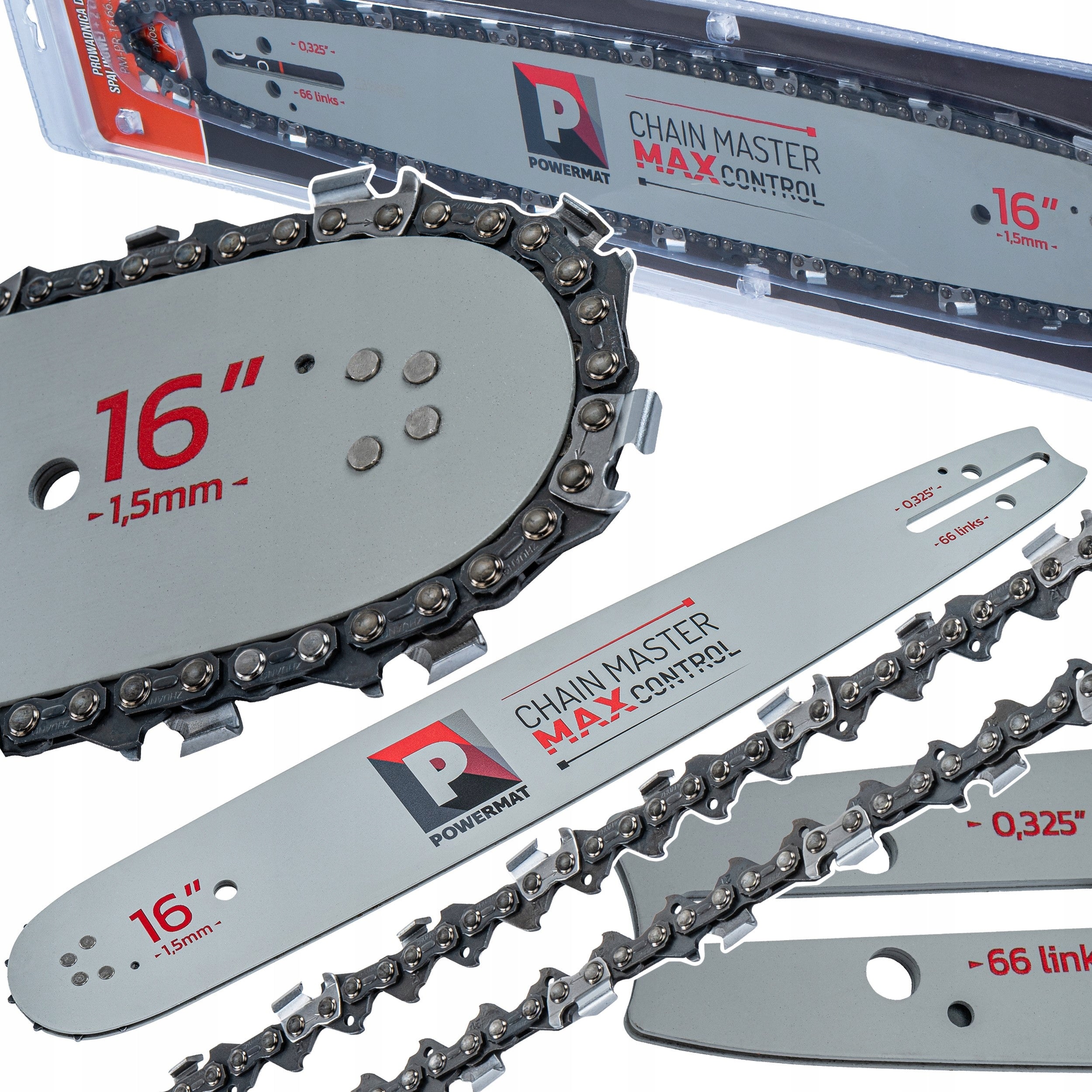 GUIDE FOR COMBUSTION SAW 2 CHAINS 66 OGN 16"/40cm 1,5mm STROKE 0,325"