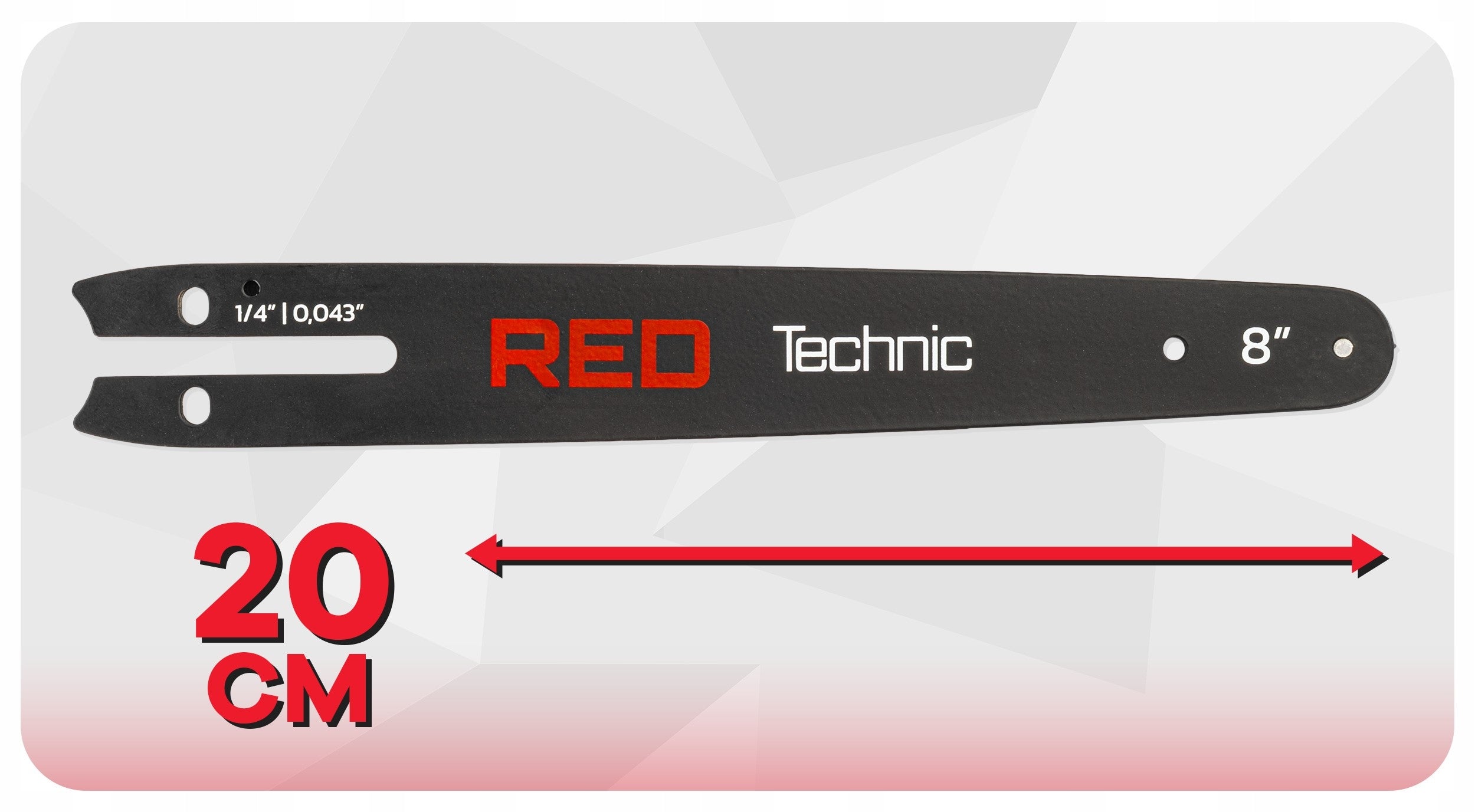 GUIDE FOR CORDLESS SAW 20CM 8" + 2X CHAIN 1,4" 0.043 Length 0.2 m