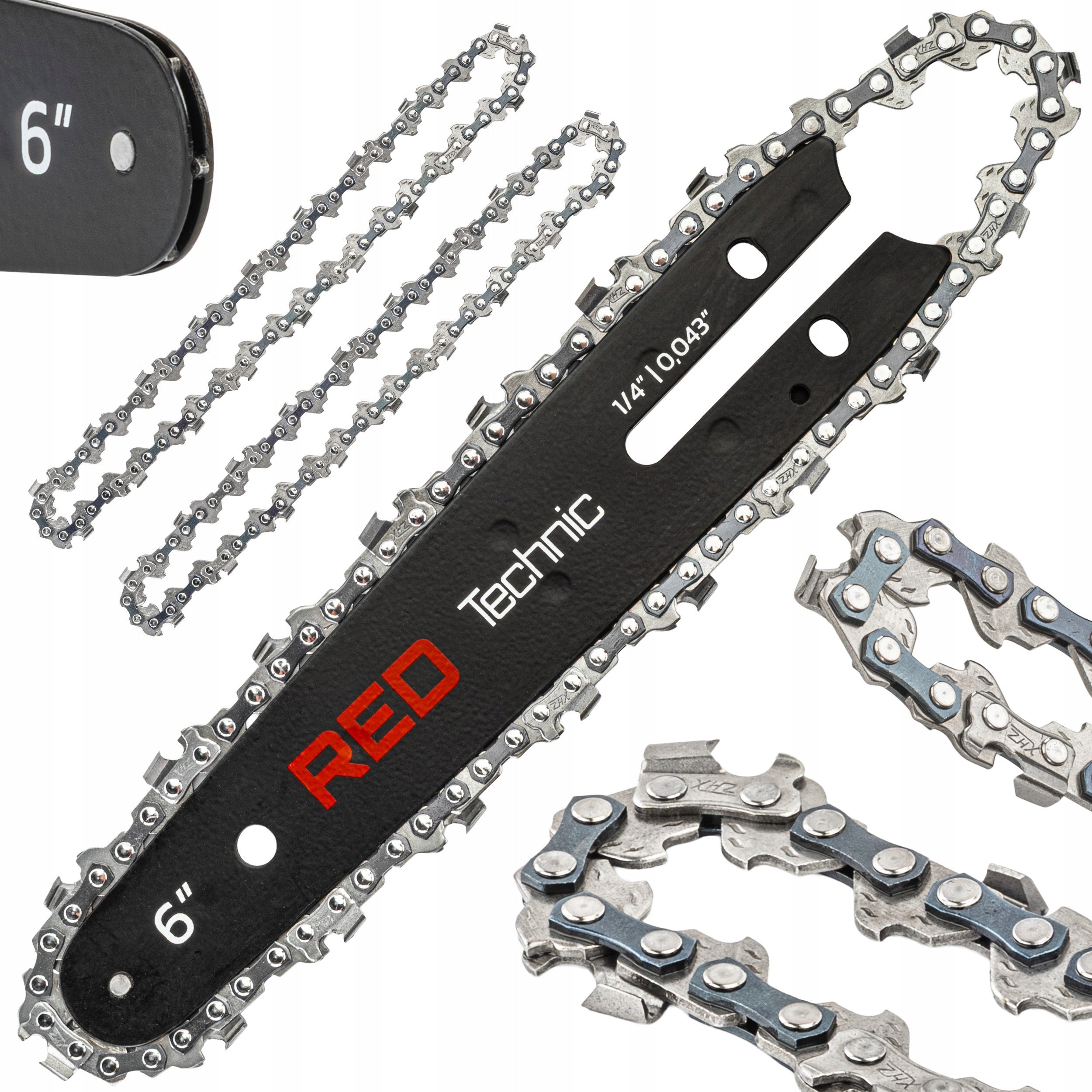 GUIDE FOR CORDLESS SAW BLADE 15CM 6" + 2X CHAIN 1,4" 0.043