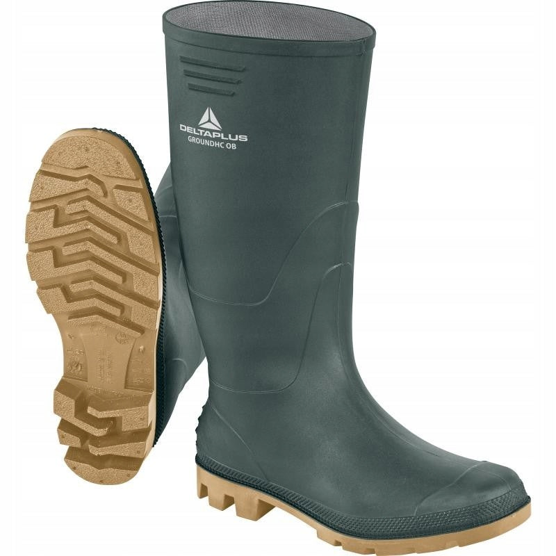Gummistiefel Groundhc OB SRA, Grün/Beige 46, Delta Plus 891158366 