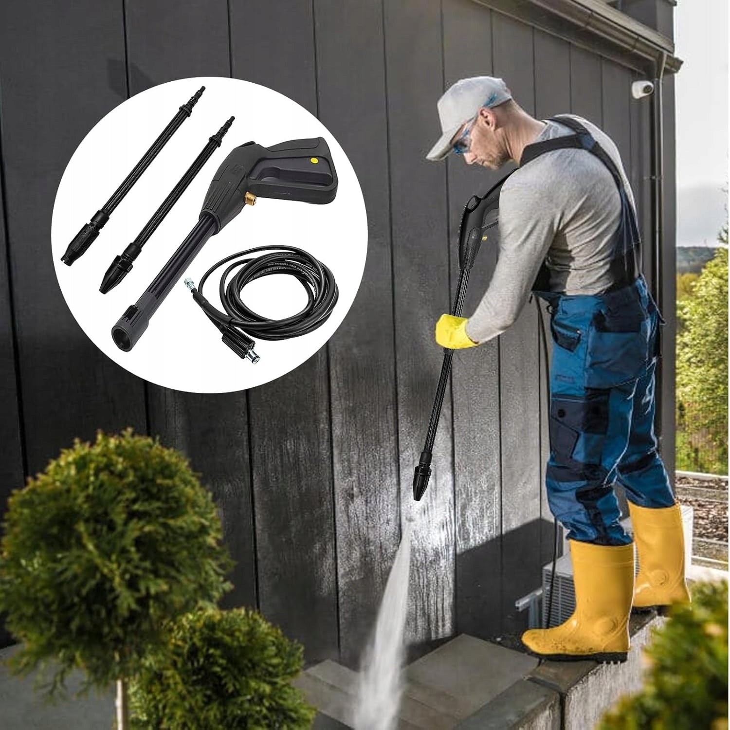GUN FOR HIGH PRESSURE WASHER + HOSE 5M LANCE WITH NOZZLE SET Packaging status original