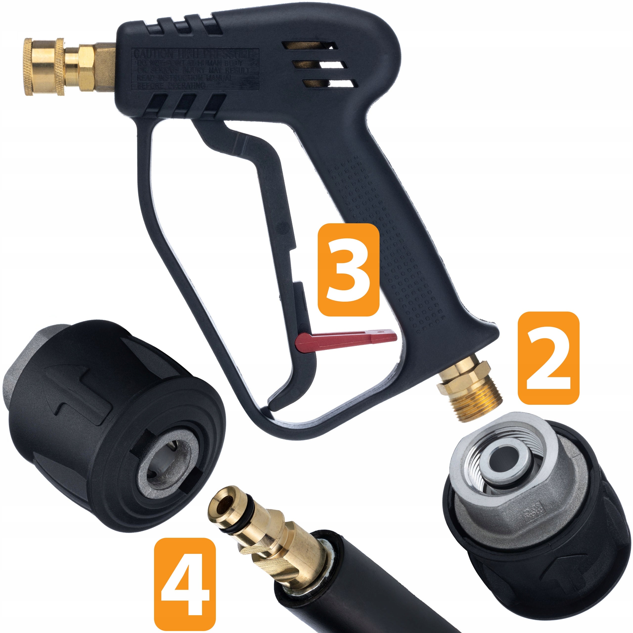 GUN FOR PRESSURE WASHER KARCHER K2 K3 K4 K5 K6 K7 M22 CLICK 5 NOZZLES Series Rosfix UltraWater