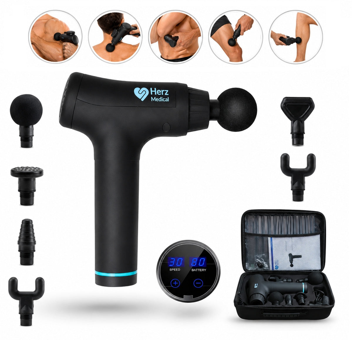 GUN MASSAGER 20MM 6 MODES FOR BODY AND MUSCLES LATEST