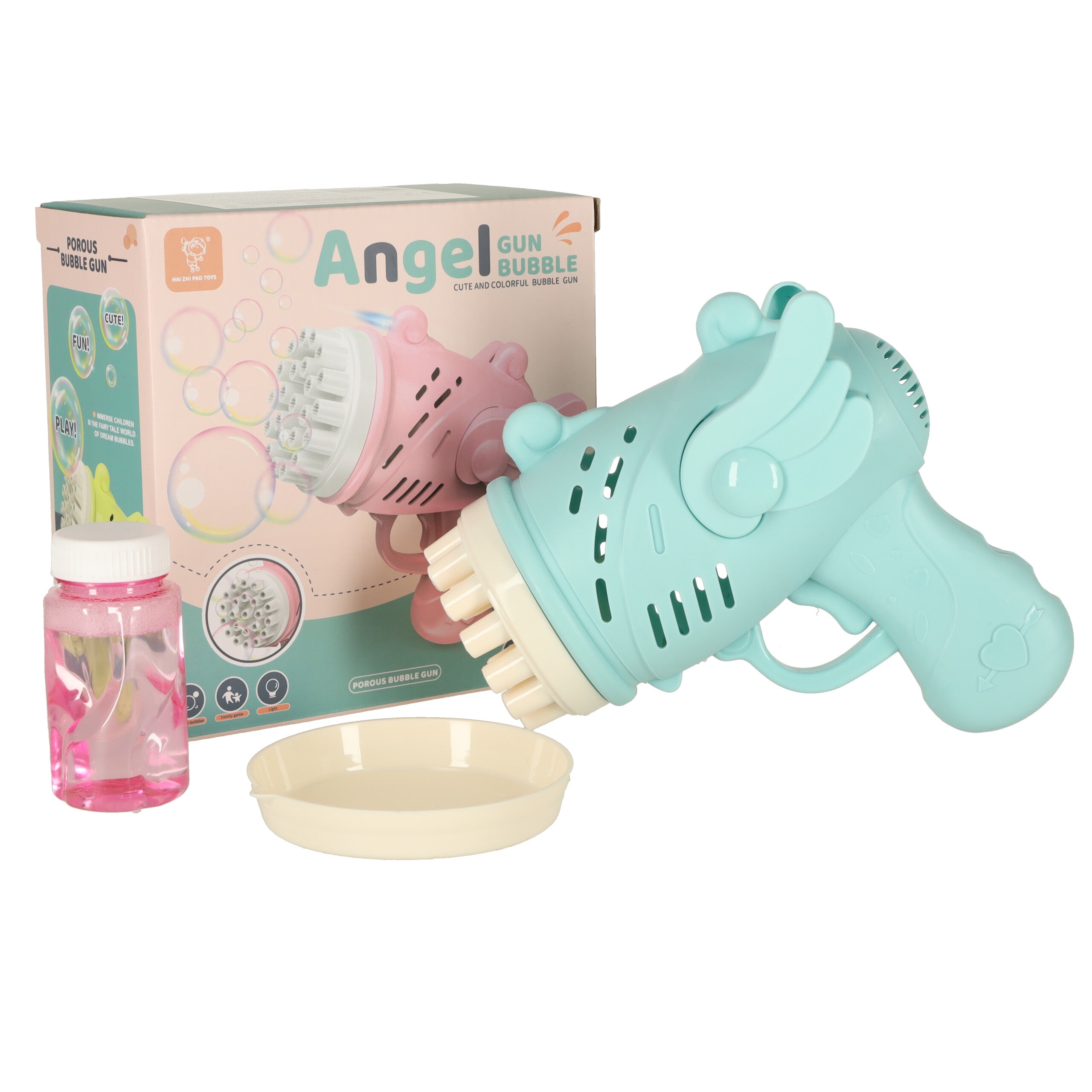 GUN SOAP BUBBLE MACHINE GENERATOR LIQUID BANKS SET Kind pistols