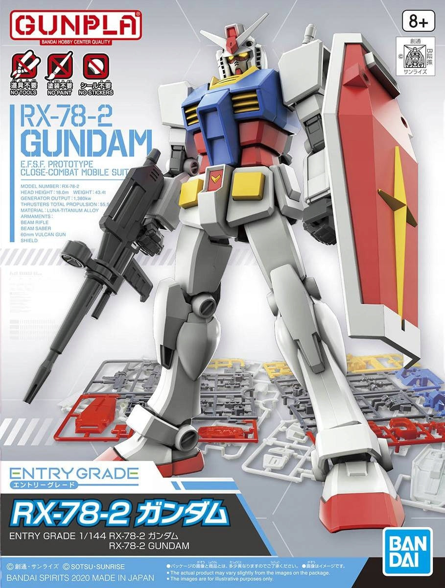 Plastikinis surenkamas modelis Bandai Entry Grade RX-78-2 Gundam