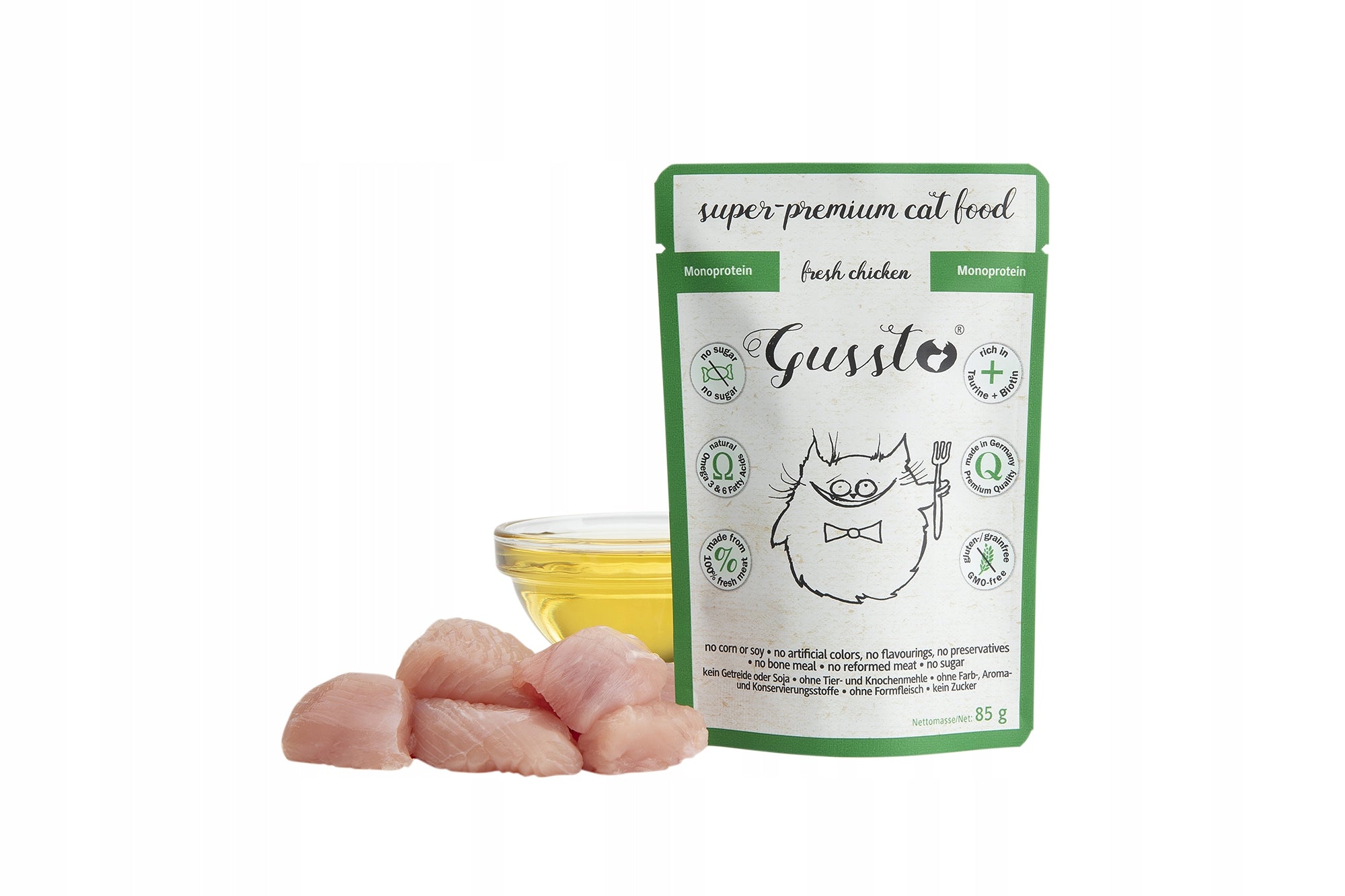 GUSSTO FRESH CHICKEN 85g cat food TASTY GRAIN-FREE