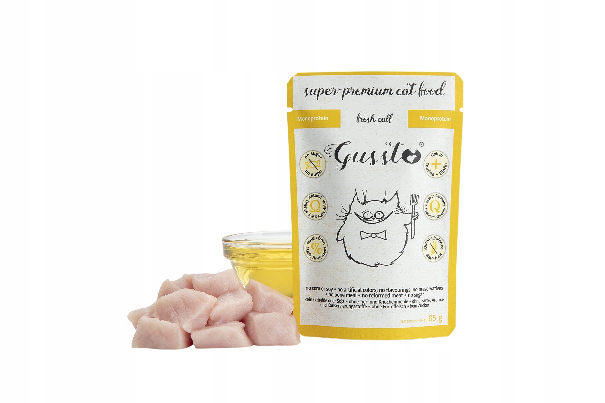GUSSTO FRESH VEAL 85g Wet cat food TASTY GRAIN-FREE