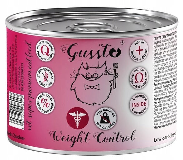 GUSSTO WEIGHT CONTROL 200g easily digestible for cats