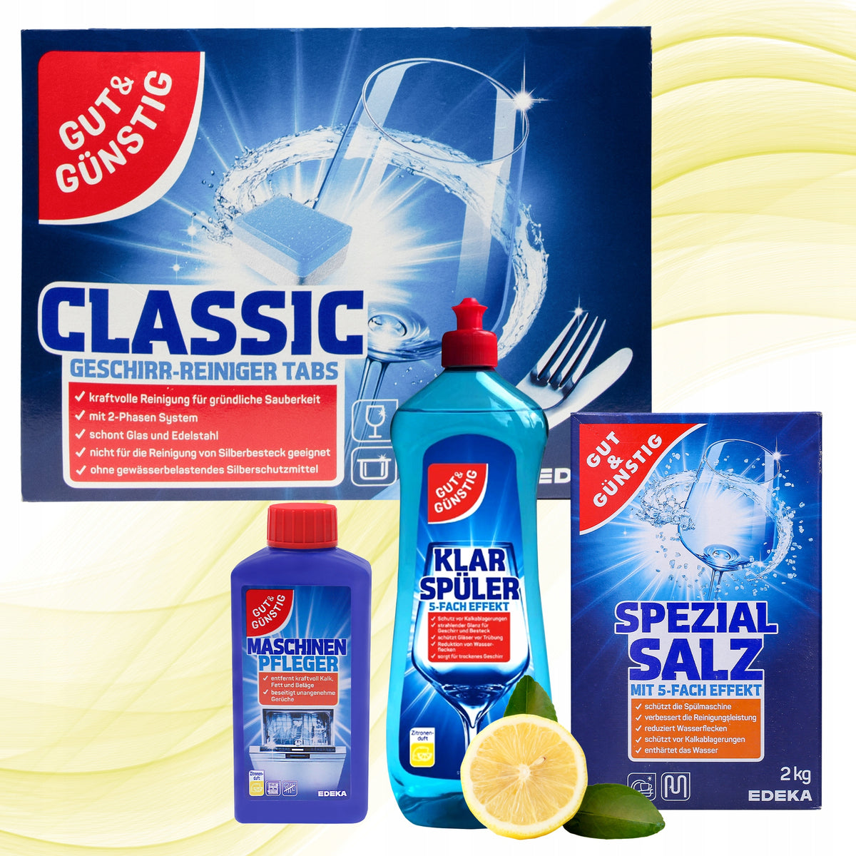 GUT&GUNSTIG Dishwasher Set Capsules 60sz Salt Cleaner Shine Lemon