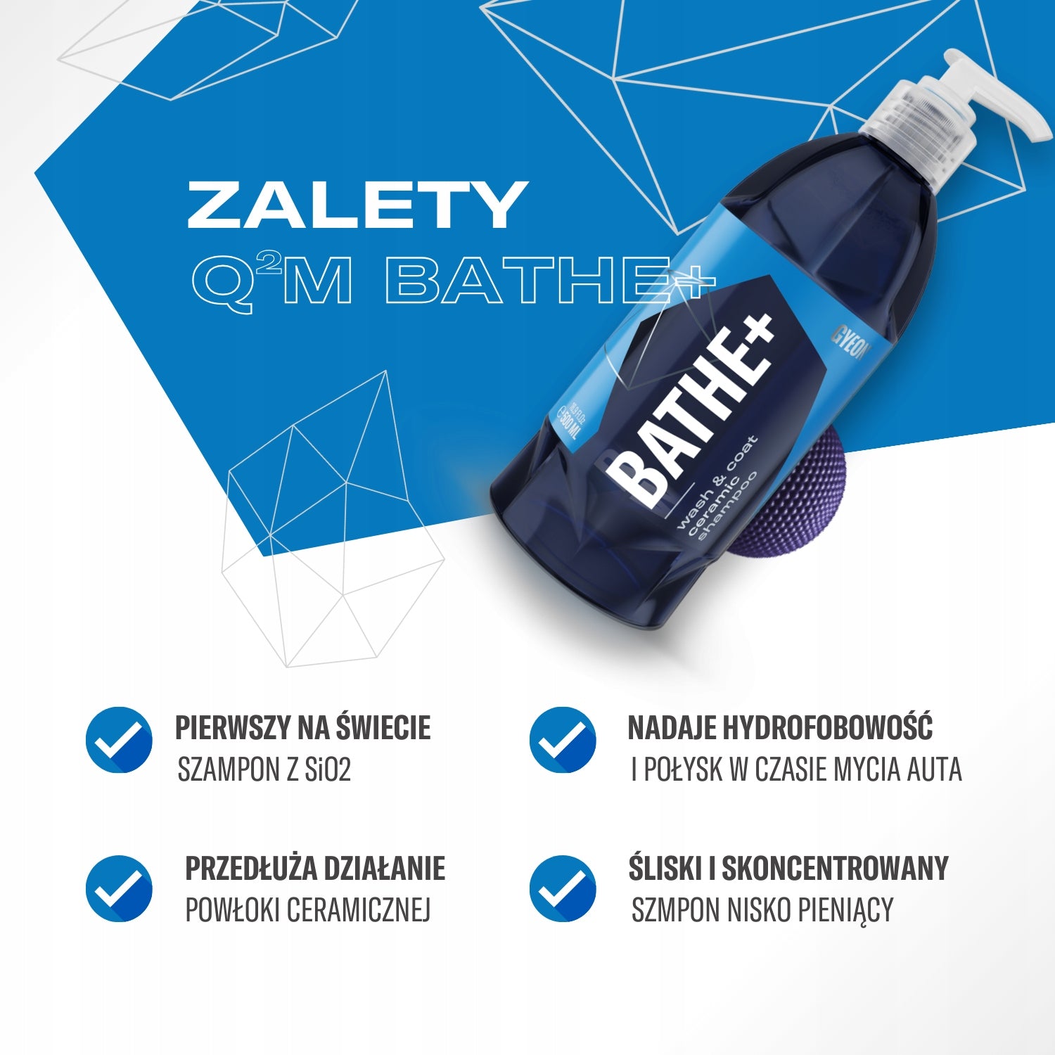 GYEON Q2M Bathe+ 500ml - hydrophobic shampoo with SiO Manufacturer's catalog number 421