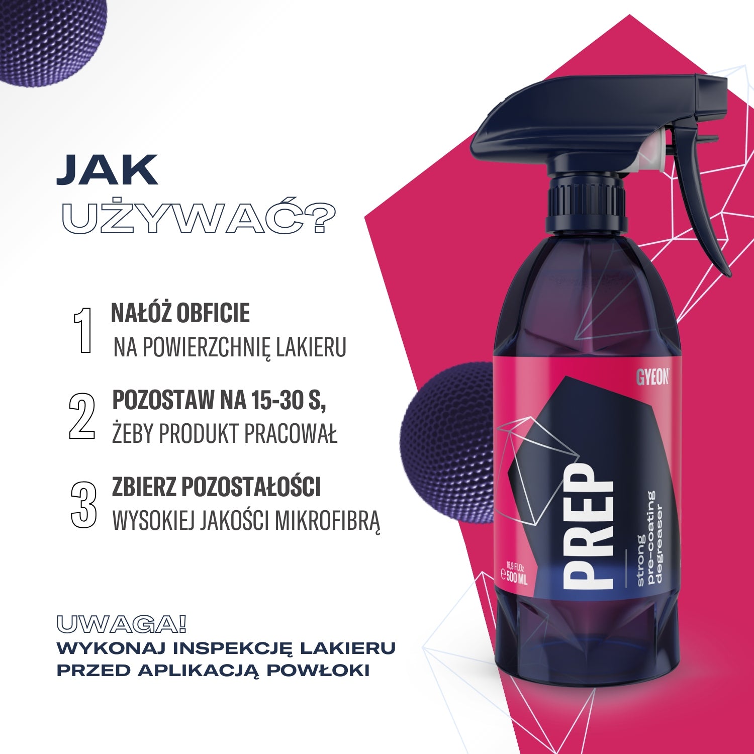 GYEON Q2M Prep 500ml - Powerful, safe and efficient degreaser for your car Manufacturer Gyeon