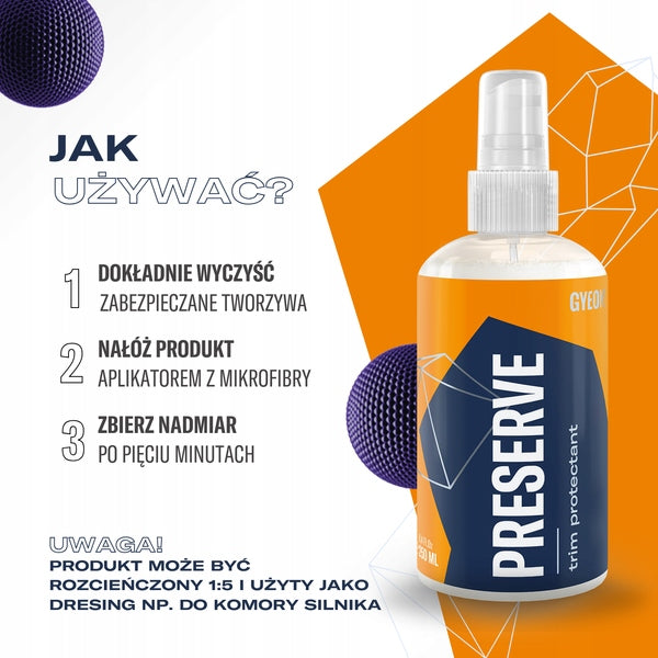GYEON Q2M Preserve 250ml - for protection and nutrition of plastics Manufacturer Gyeon