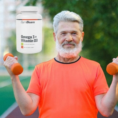 GYMBEAM Omega 3 + Vitamin D3 Dietary Supplement Fish Oil 90capsules Medical device no