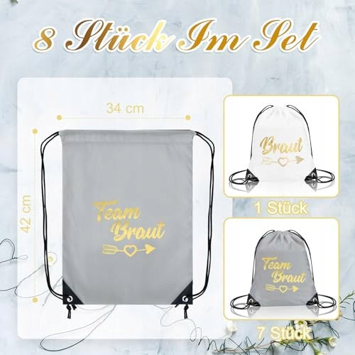 GYMNASTIC BACKPACK FOR BRIDE WEDDING SET OF 8 PCS. Manufacturer code SWC5908151025291