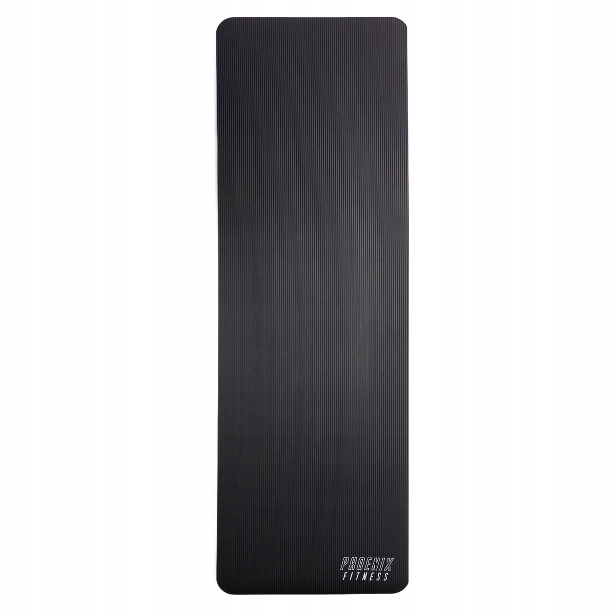 GYMNASTIC EXERCISE MAT THICK FOR YOGA PHOENIX FITNESS 1CM NBR BLACK