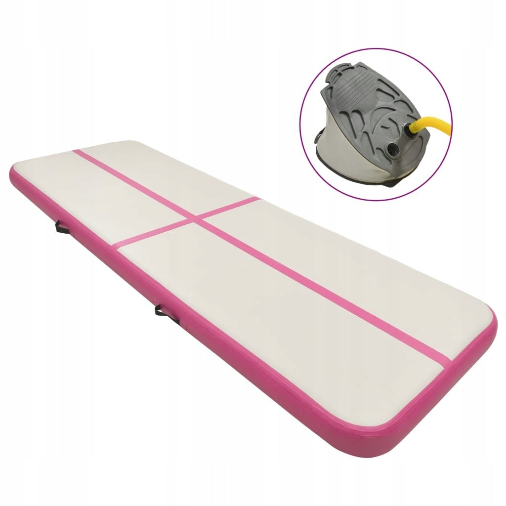 GYMNASTIC MAT WITH PUMP 400X100X20CM PVC PINK