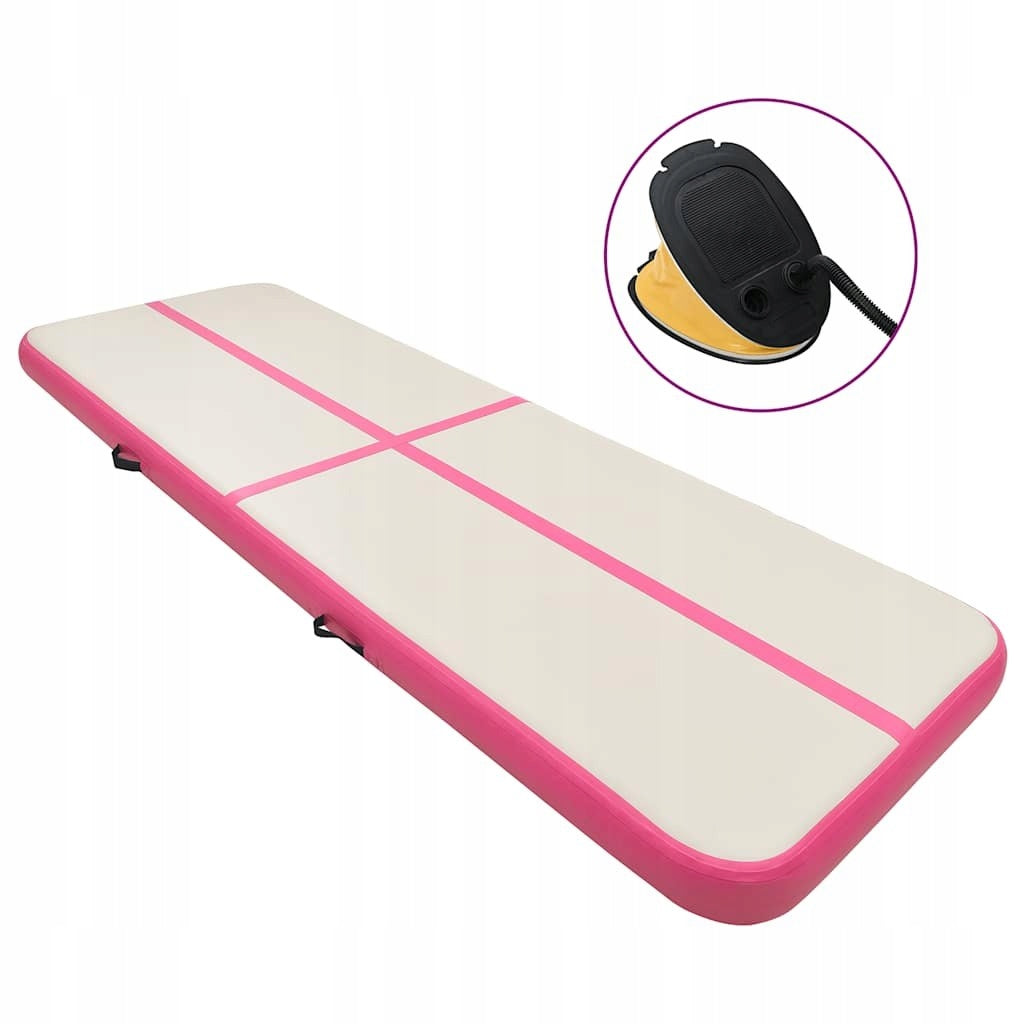 GYMNASTIC MAT WITH PUMP 500X100X20CM PVC PINK