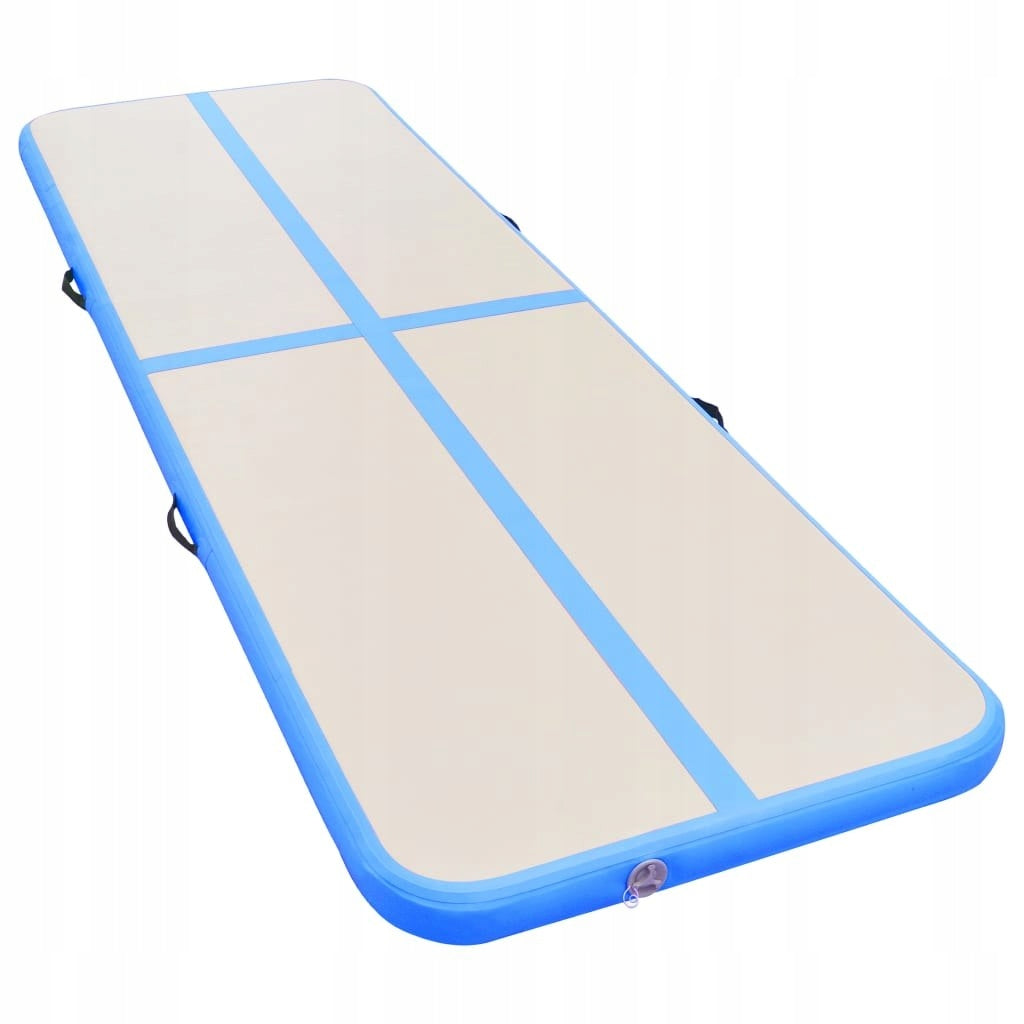 GYMNASTIC MAT WITH PUMP 800X100X10CM PVC BLUE Brand VidaXL